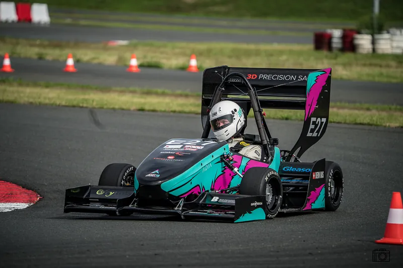 Adia driving on track