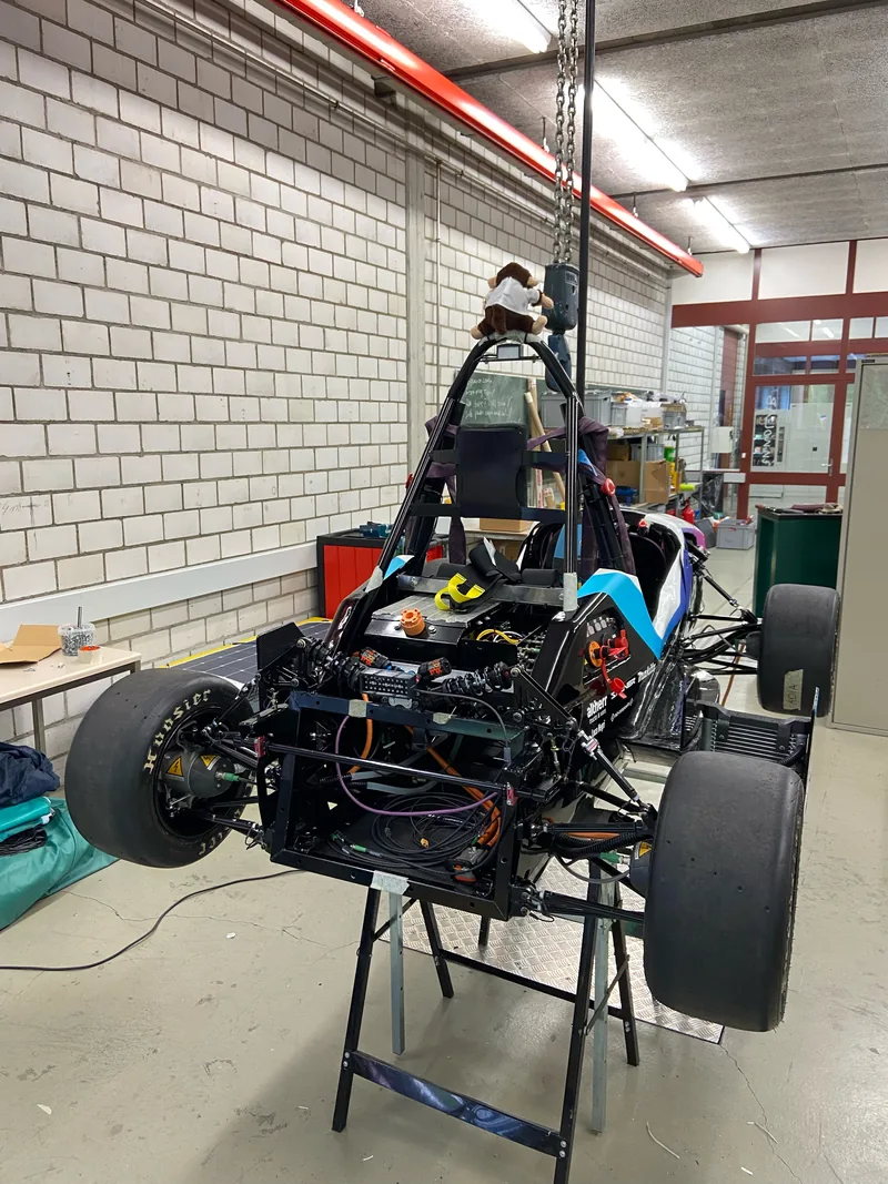 Nebula assembled on stands in the workshop