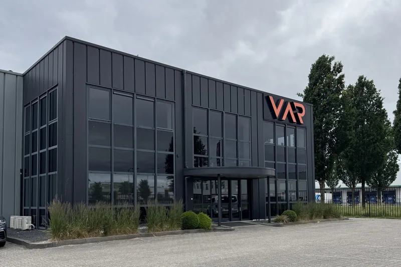 Van Amersfoort Racing building with the VAR logo